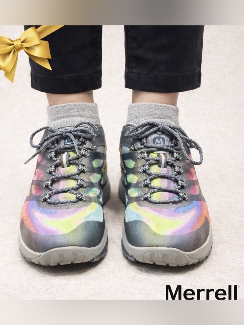 Merrell Antora 2 Trail Running Shoe 8.5 Rainbow Iridescent Lightweight Hiking